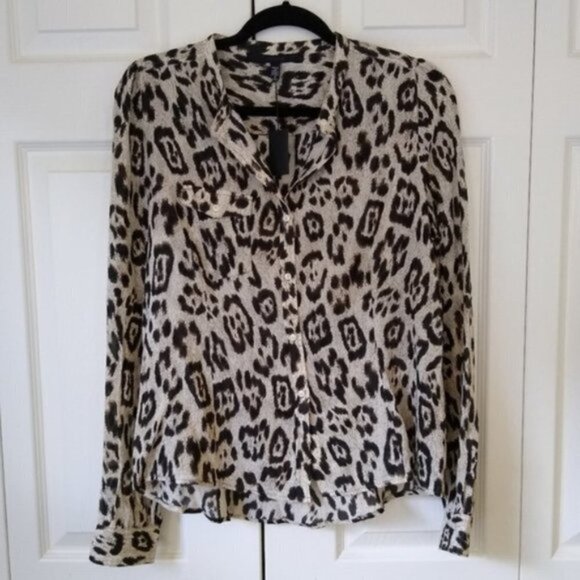 NEW Joe's Jeans Dandy Woven Leopard Blouse - Picture 2 of 12